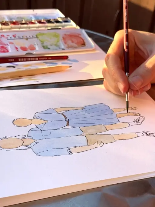 Live painting à l'aquarelle au resort du Club Med de Peisey-Vallandry