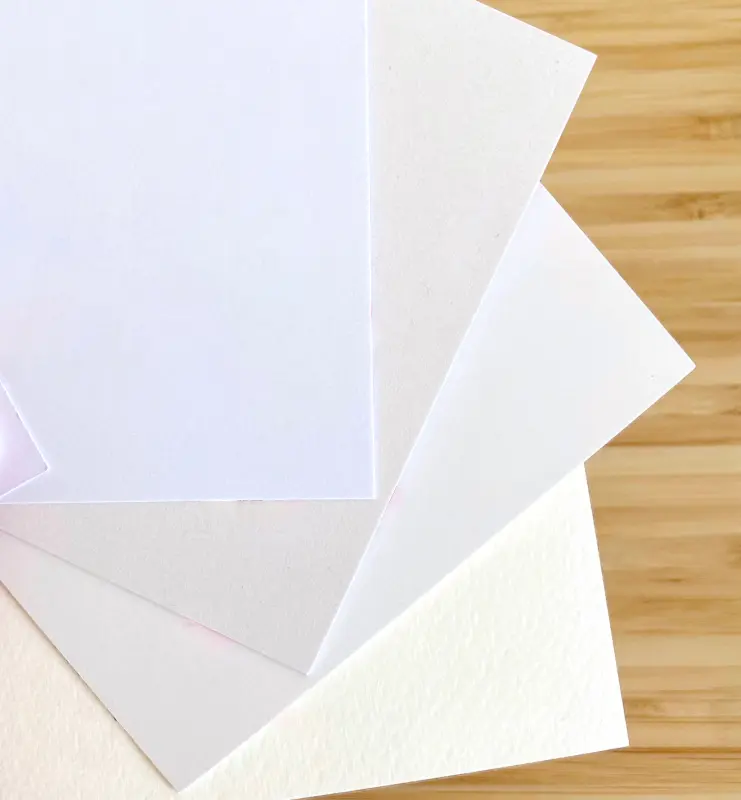 Types de papiers disponibles