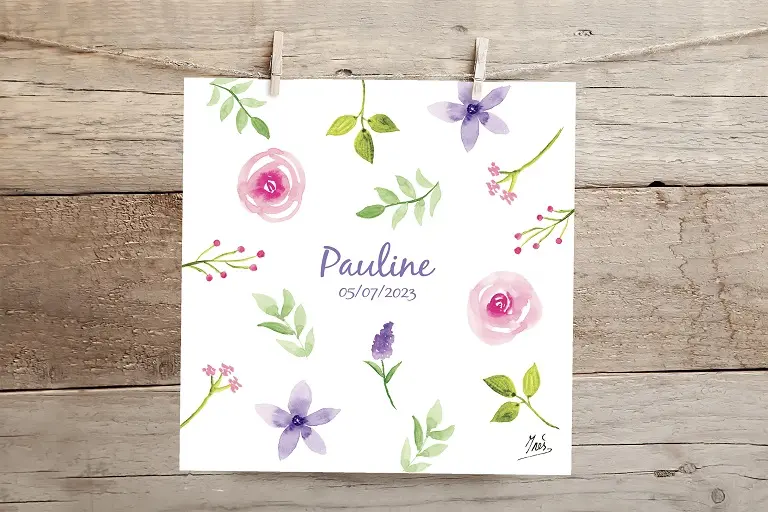 Faire-part de naissance : Fleurs de montagnes