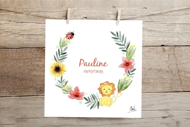 Faire-part de naissance : Lion