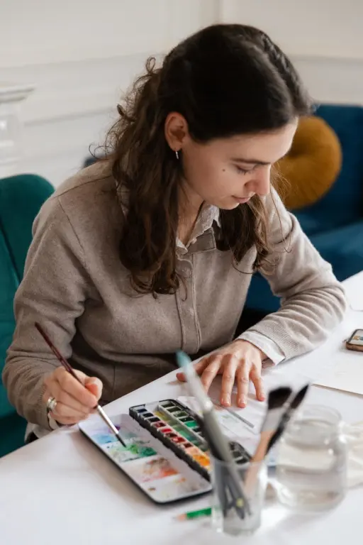 Live watercolor painting of guests at a wedding Live watercolor painting of guests at a wedding